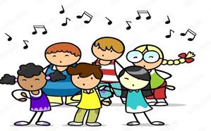 Gruppe Kinder beim gemeinsamen Singen im Kinderchor Stock Illustration ...